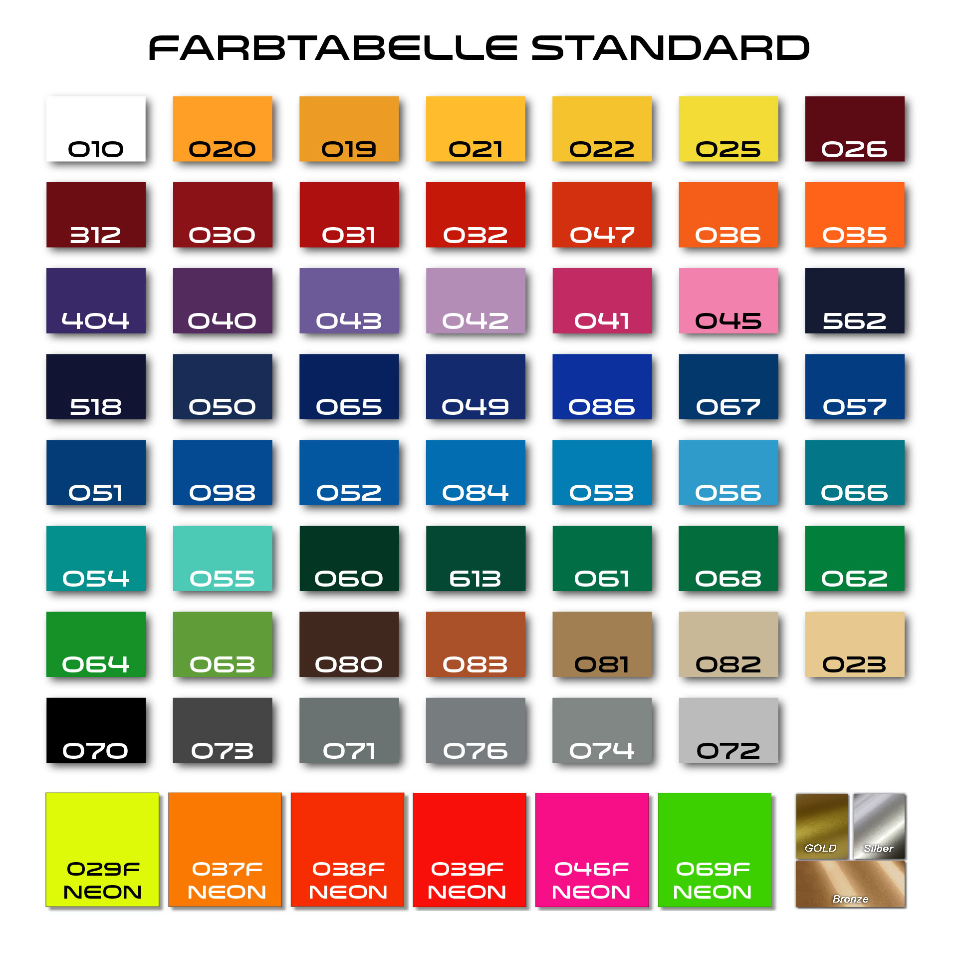 Farbtabelle Standart NEU2020 quadratisch Zeichenfläche 1