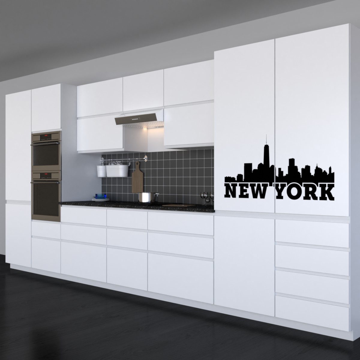 New York Sykline Küchenfront Küchenfolie Küchenaufkleber Ansicht3