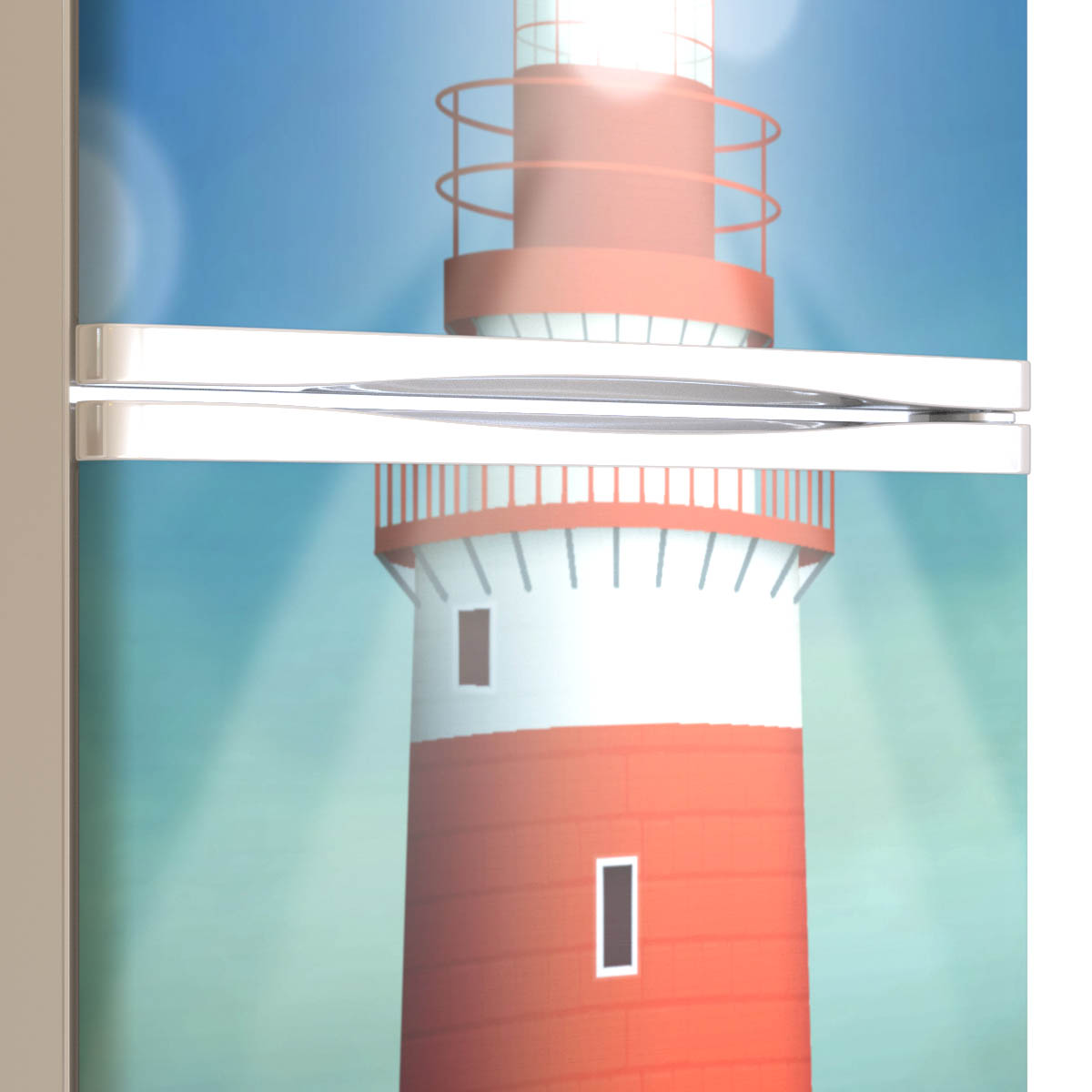Leuchtturm Kühlschrankfolie Kühlschrank Aufkleber Detailansicht