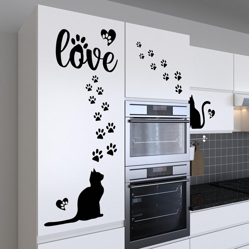 Katze Design Küchenfolie selbstklebend Wandtattoo Möbelfolie