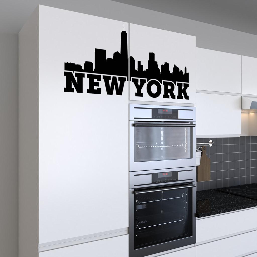 New York Sykline Design Küchenfolie selbstklebend Wandtattoo Möbelfolie