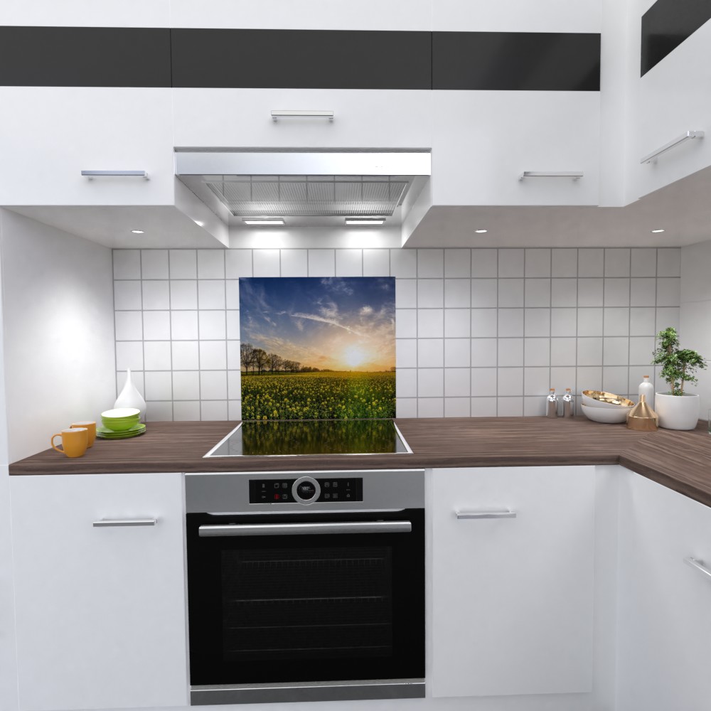 Rapsfeld Küchenrückwand selbstklebend Wandtattoo für Fliesenspiegel