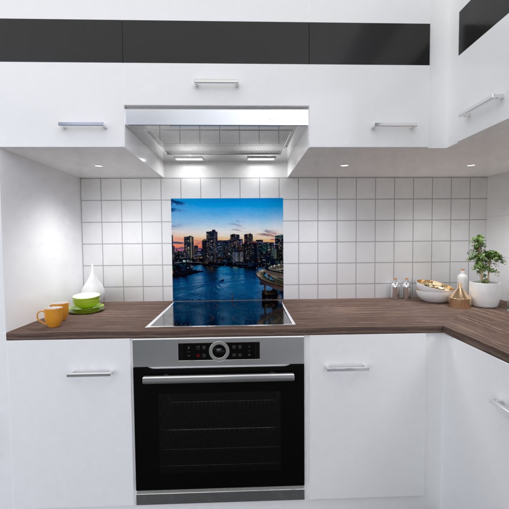 Skyline1 Küchenrückwand selbstklebend Wandtattoo für Fliesenspiegel