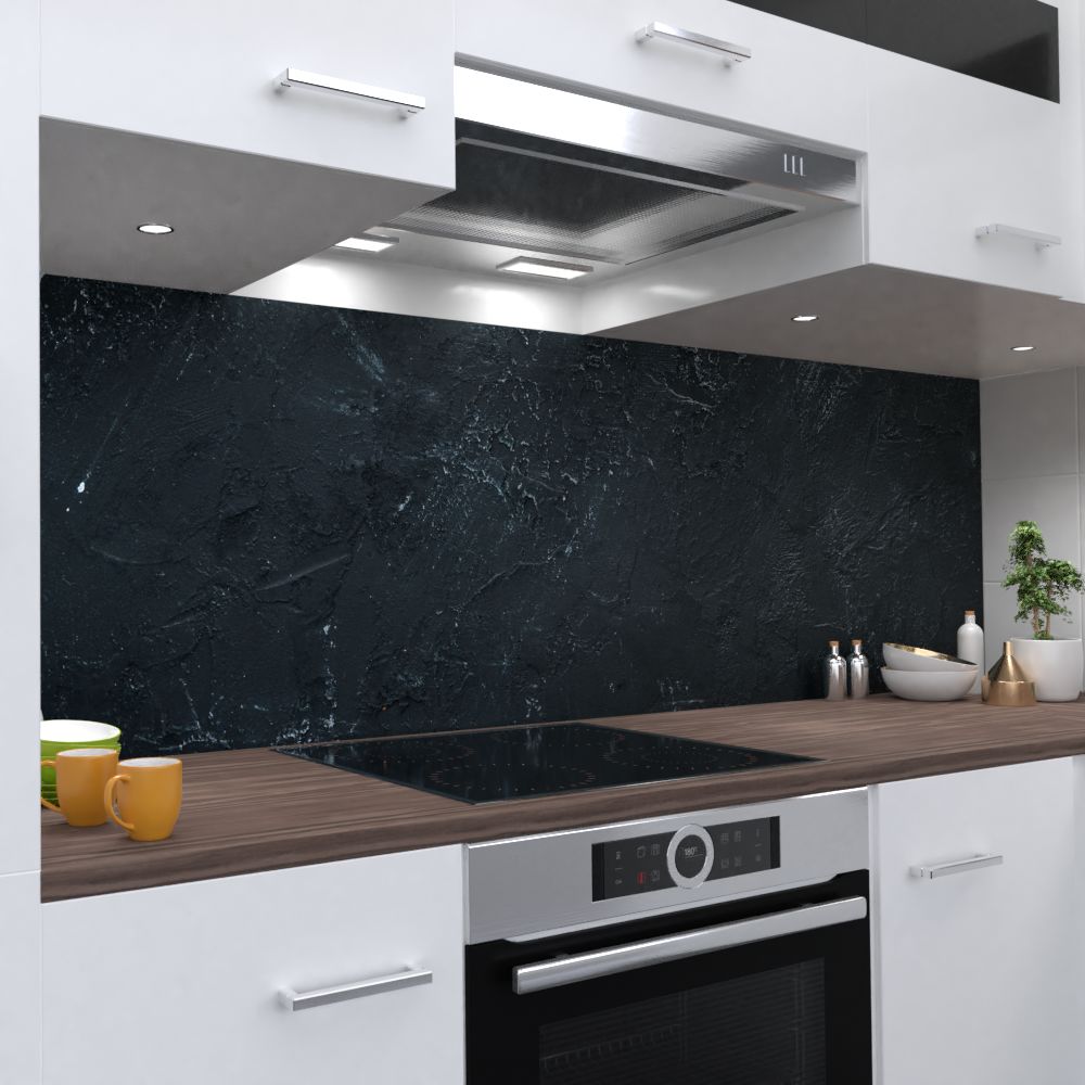 Schwarzes Gestein Küchenrückwand selbstklebend Wandtattoo für Fliesenspiegel (Materialprobe DinA4)