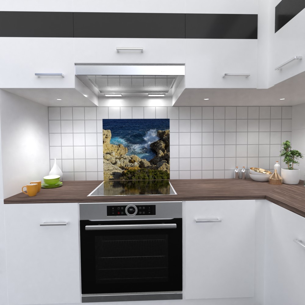 Brandung Design Küchenrückwand selbstklebend Wandtattoo für Fliesenspiegel