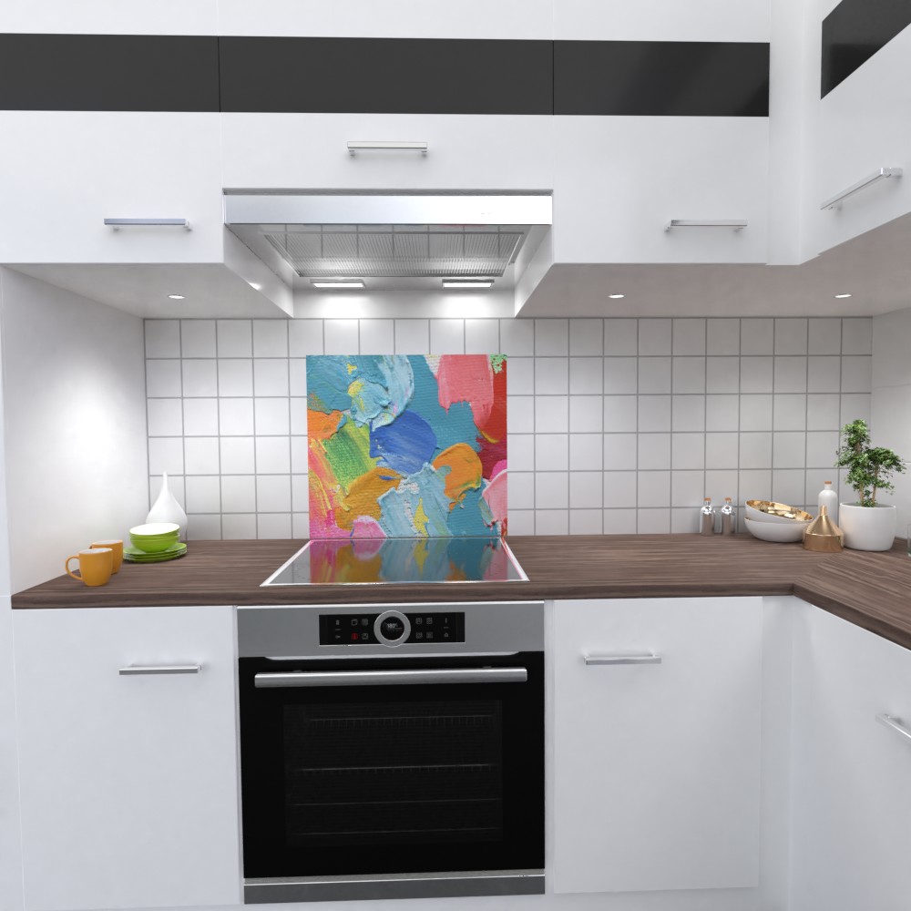 Watercolor2 Design Küchenrückwand selbstklebend Wandtattoo für Fliesenspiegel