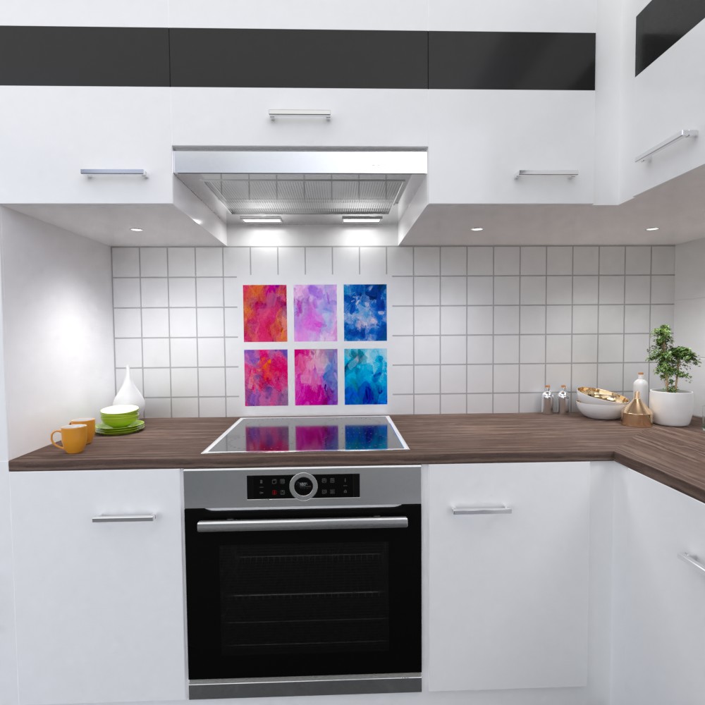 Colorful Design Küchenrückwand selbstklebend Wandtattoo für Fliesenspiegel