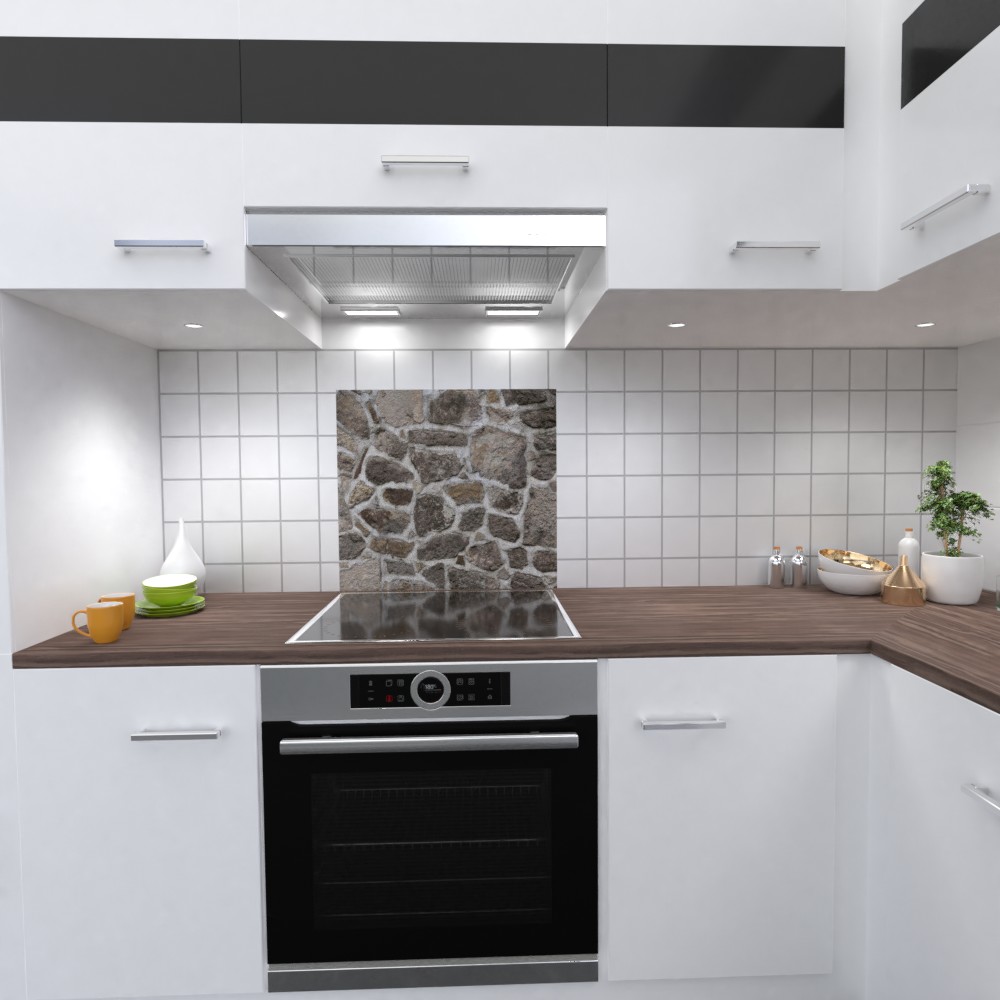 Naturstein Design Küchenrückwand selbstklebend Wandtattoo für Fliesenspiegel