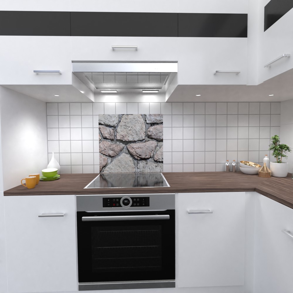 Küchenrückwand selbstklebend rustikale Quadersteinmauer