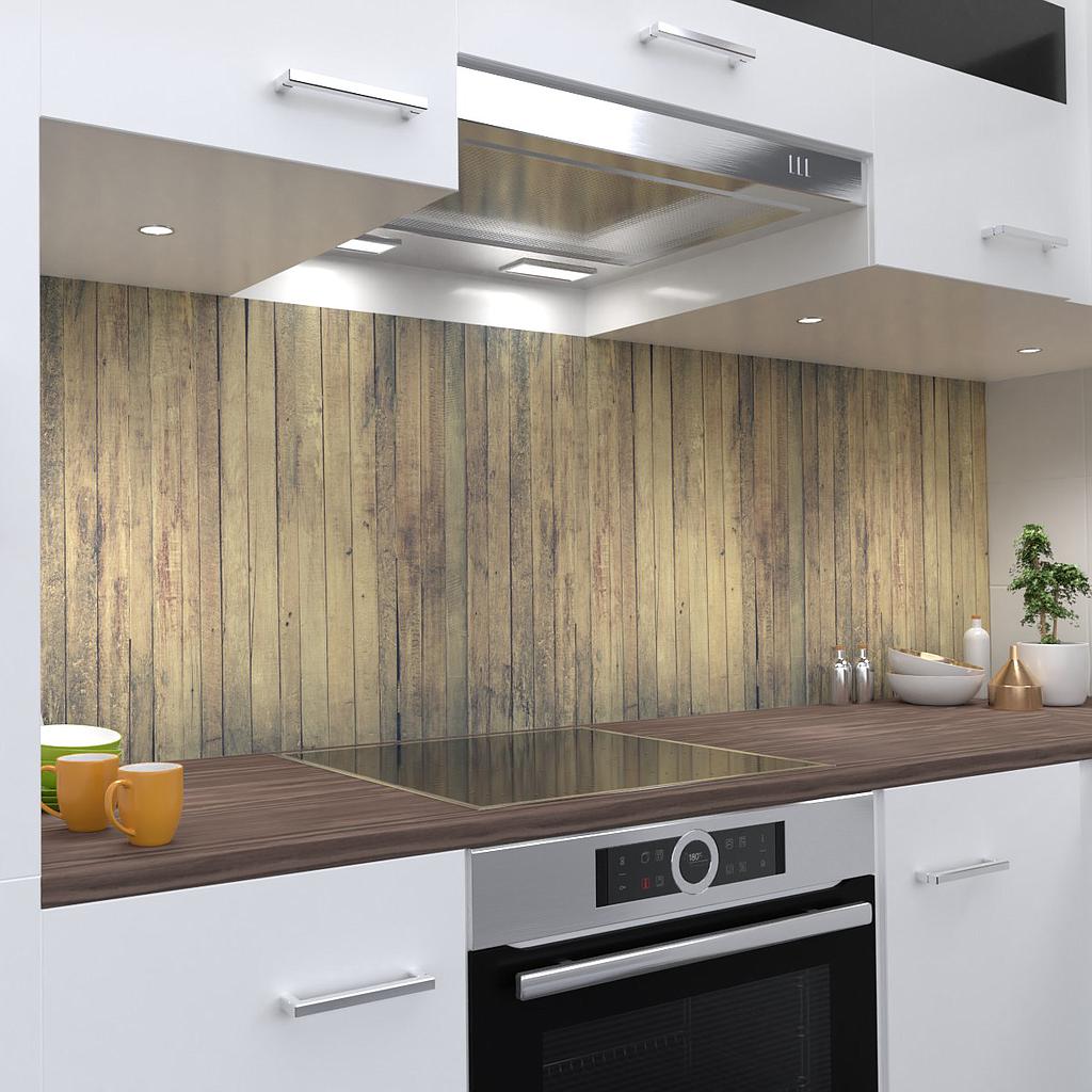 Holzrückwand 1 Küchenrückwand selbstklebend Wandtattoo für Fliesenspiegel