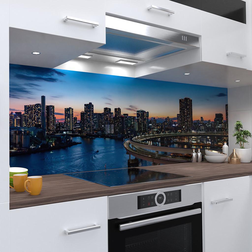 Skyline1 Küchenrückwand selbstklebend Wandtattoo für Fliesenspiegel