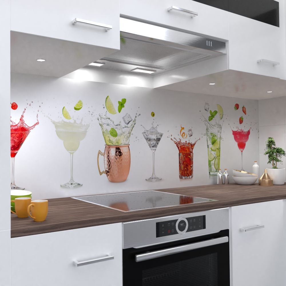 Cocktail Design Küchenrückwand selbstklebend Wandtattoo für Fliesenspiegel