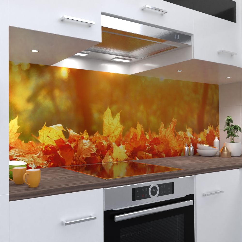 Herbstlaub Küchenrückwand selbstklebend Wandtattoo für Fliesenspiegel