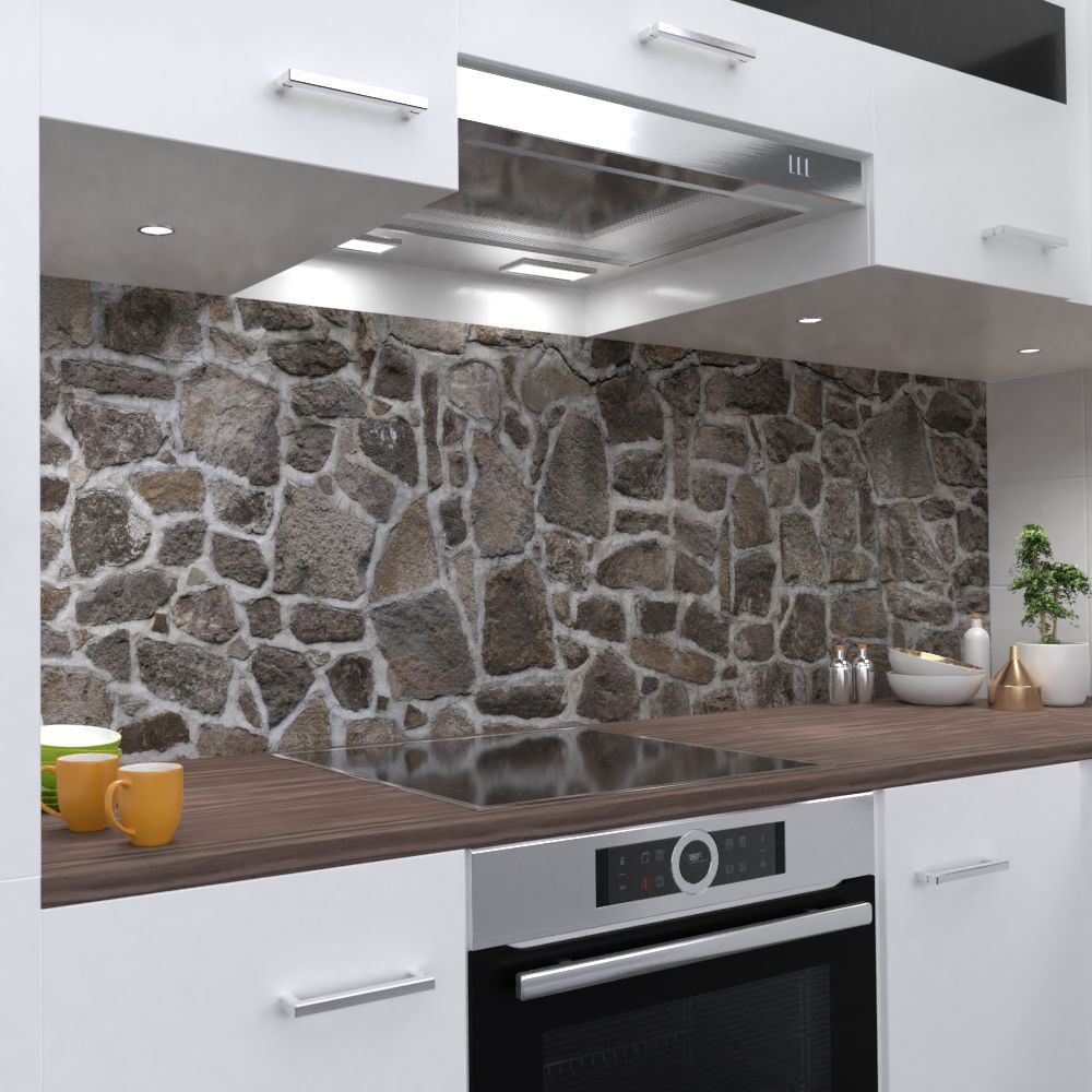 Naturstein Design Küchenrückwand selbstklebend Wandtattoo für Fliesenspiegel