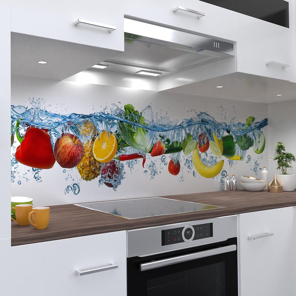 Veggiesplash Design Küchenrückwand selbstklebend Wandtattoo für Fliesenspiegel