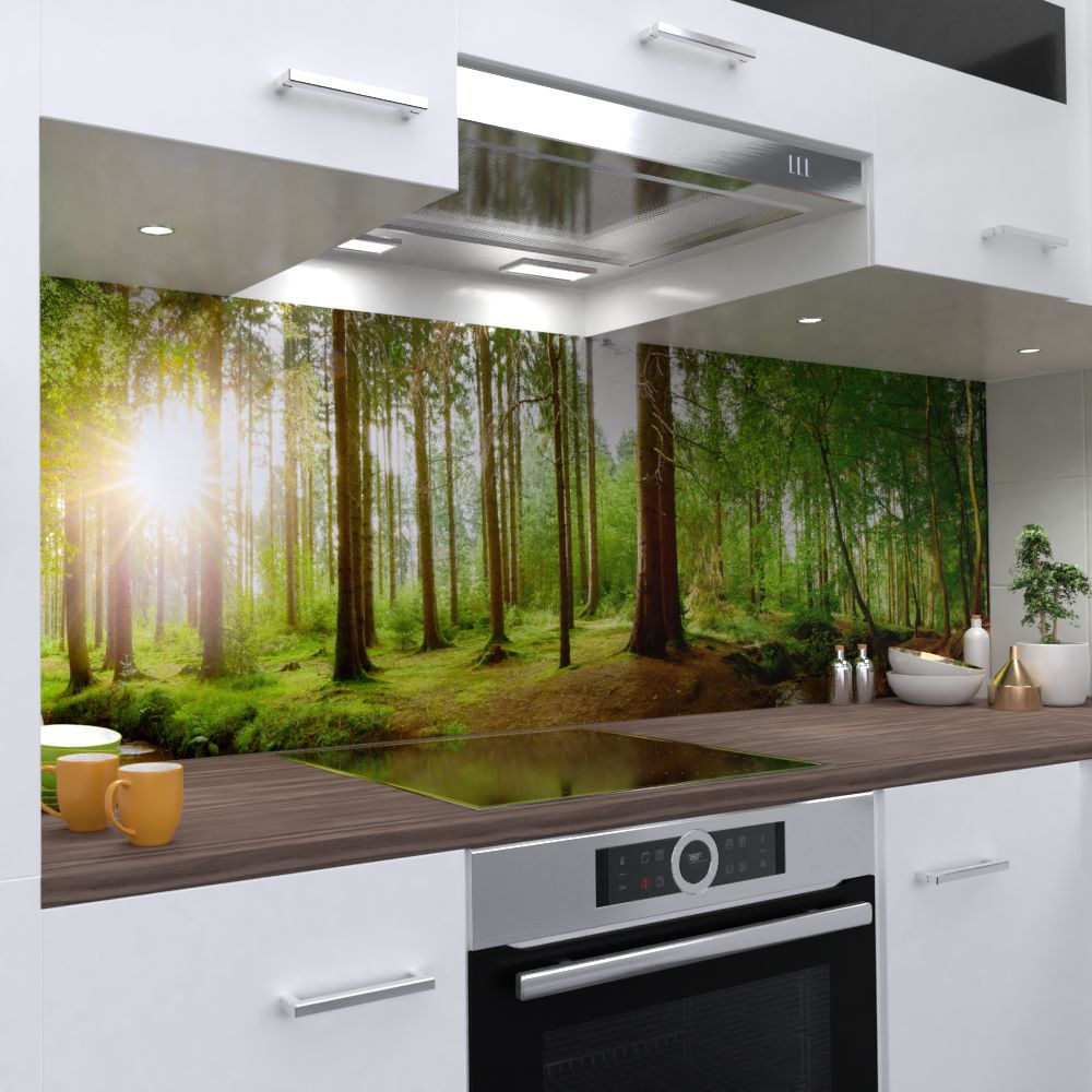 Wald Küchenrückwand selbstklebend Wandtattoo für Fliesenspiegel