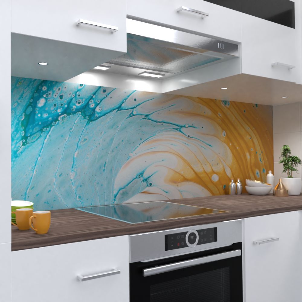Watercolour Küchenrückwand selbstklebend Wandtattoo für Fliesenspiegel