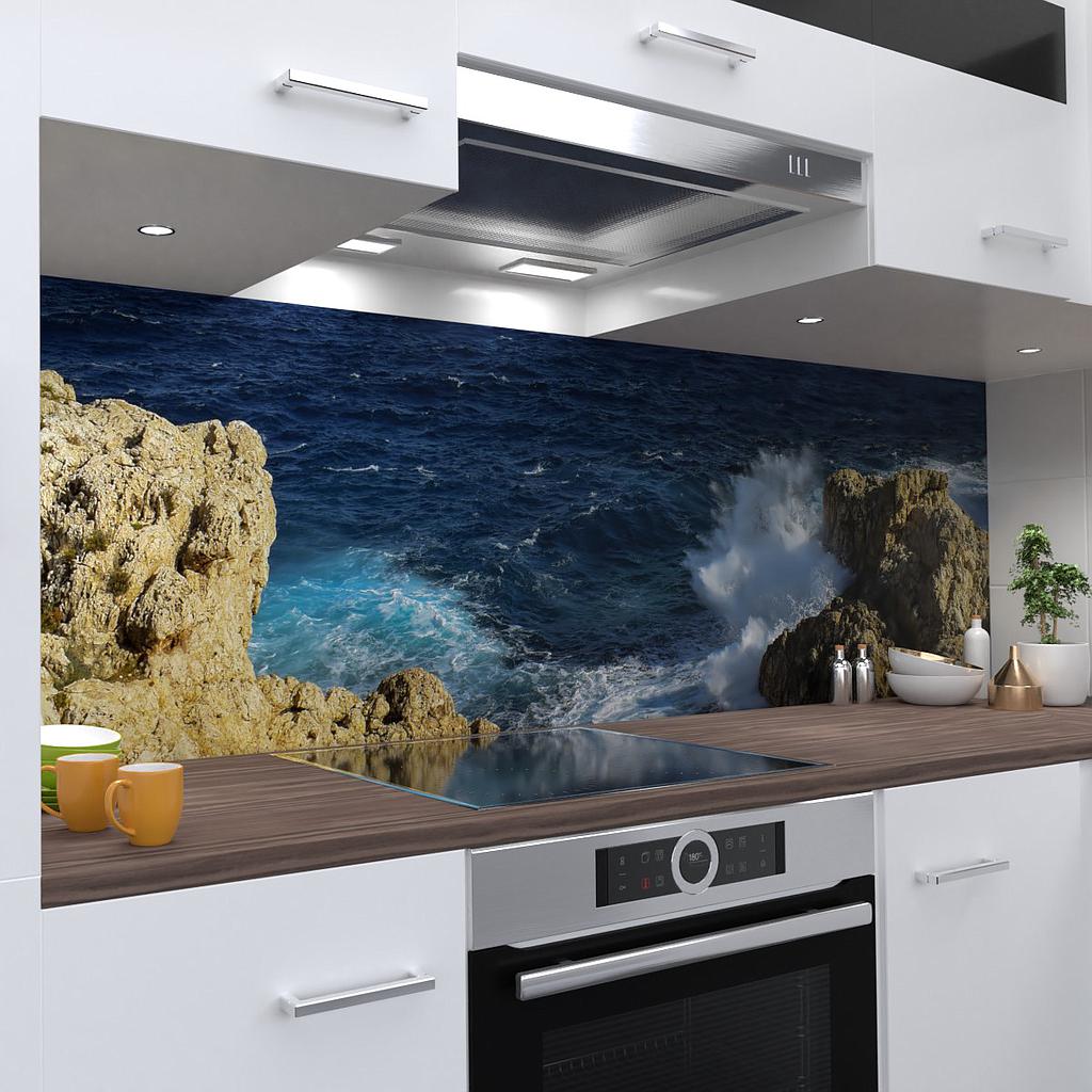 Brandung Design Küchenrückwand selbstklebend Wandtattoo für Fliesenspiegel