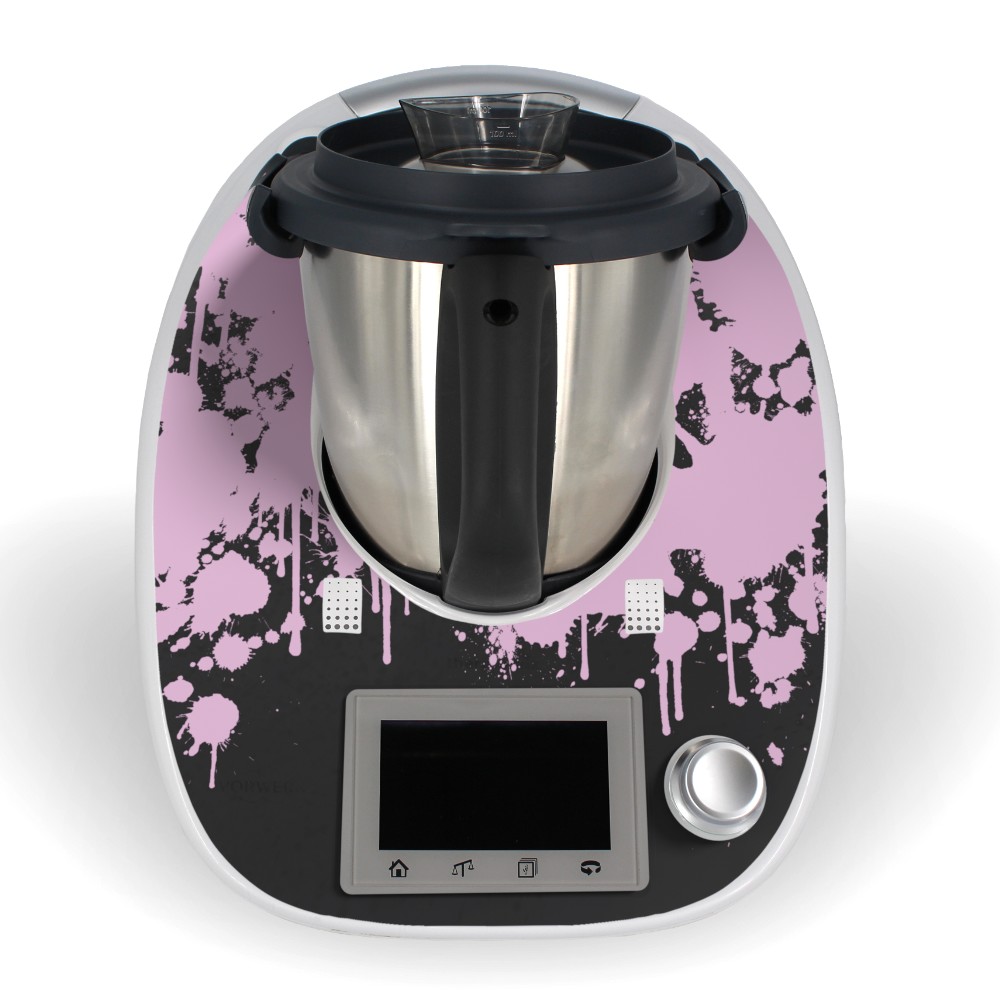 [K01707-03-25] Aufkleber für Thermomix TM5 Sticker Vorwerk Splatter lightpink Folie Tattoo