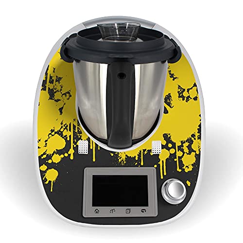 Aufkleber für Thermomix TM5 Sticker Vorwerk Color Splatter yellow Folie Tattoo