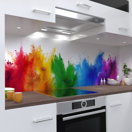 Rainbow Paint Design Küchenrückwand selbstklebend Wandtattoo für Fliesenspiegel