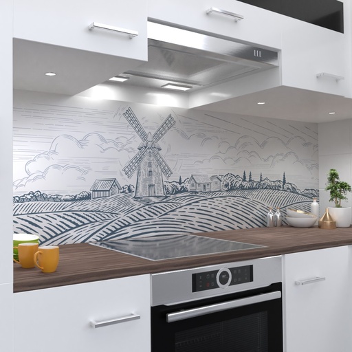 Wind mill Design Küchenrückwand selbstklebend Wandtattoo für Fliesenspiegel